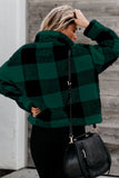 Plaid Zip Collar Plush Pullover Sweatshirt