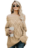 Wine Off The Shoulder Winter Sweater