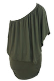 Plus Size Multiple Dressing Layered Dark Blue Mini Poncho Dress
