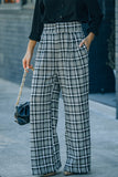 Plaid Tweed Wide Leg Pants