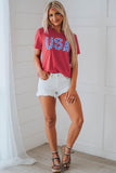 Vintage Washed Cheetah USA Graphic Tee