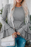 Double Bell Sleeves Stripe Top