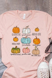 Pumpkins Letter Graphic Printed Short Sleeve T Shirt