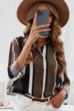 Navy Striped Modern Women Shirt