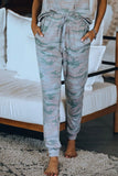 Sleeveless Knit Camo Hoodie Joggers Set