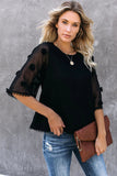 Crew Neck Kimono Sleeve Knit Top
