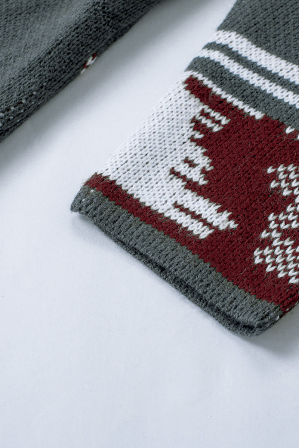 Lapel Collar Geometric Print Knit Cardigan