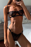 Neon Pink Lace Balconette Bralette Lingerie Set