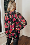 Ruffled Collar Floral Blouse