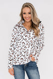 Warm Quarter Zip Leopard Sweatshirt