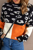 Colorblock Mock Neck Sweater