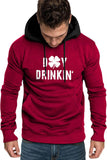 Clover DRINKIN' Print Pocket Men's Pullover Hoodie