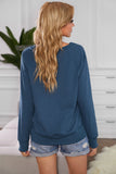 Solid Crew Neck Pullover Sweatshirt