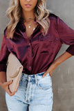 Satin Button Shirt with Pocket