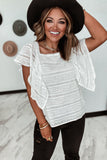 Cascading Ruffle Lace Blouse