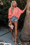Pink Pink Smocked Wrist Shift Top