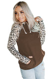 Leopard Print Patchwork Hoodie