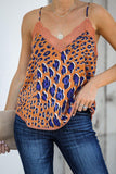 Camel Leopard Print Lace Cami Tank