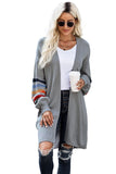 Striped Balloon Sleeve Cardigan