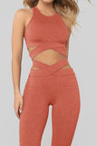 Crisscross Sports Bra and Leggings Set