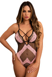 Criss Cross Lace Mesh Patch Teddy