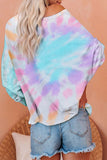 Rainbow Tie Dye Pullover Long Sleeve Top