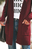 Shawl Neckline Long Sleeve Cardigan with Pocket