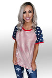 Stars and Stripes Flag Pattern T-shirt