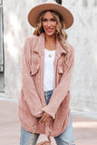 Plush Button Down Pocketed Shirt Jacket