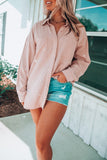 Oversized Bleach Stained Shirt with Chest Pockets