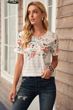 Spring Vibe Floral & Stripe Tee