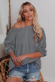 Plain Relaxed Fit Crew Neck Pullover Sweatshirt
