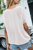 Swiss Dot Lace V Neck Shirt