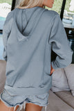 Drawstring Long Sleeve Hoodie with Kangaroo Pocket