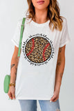 White Leoprad Baseball Graphic Ball Lovers T Shirt