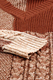 Color Block Knitted Drop Shoulder V Neck Sweater