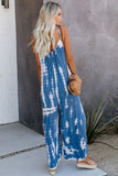 Spaghetti Strap Tie Dye Baggy Long Pants Romper