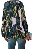 Boho Print Balloon Sleeve Blouse