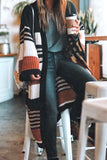 Pocketed Novelty Striped Chenille Cardigan