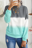Multicolour Color Block Tie Dye Pullover Sweatshirt