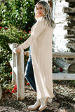 Plus Size Ribbed Long Open Front Cardigan