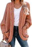 Chunky Knit Solid Cardigan with Pocket