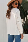 White Lace Crochet Button-up Long Sleeve Shirt