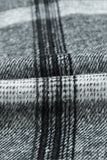 Plaid Print Buttoned Turn Down Collar Coat with Pocket