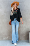 Bohemian Floral Embroidered Ruffled Babydoll Top
