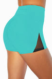 Mesh Cutout Patchwork Swim Shorts