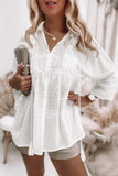 Lace Detail Dotted Print Babydoll Blouse
