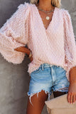 Feather Balloon Sleeve Pullover Top