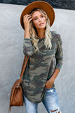 Camo Print Long Sleeve Top