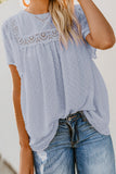 Flutter Sleeves Sheer Textured Babydoll Top
